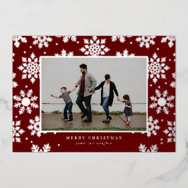 Snowy Foiled Pressed Fotokarte Folien Feiertagskarte