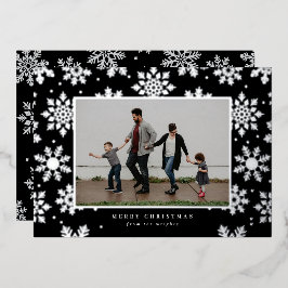 Snowy Foiled Pressed Fotokarte Folien Feiertagskarte