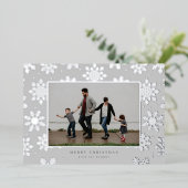 Snowy Foiled Pressed Fotokarte Folien Feiertagskarte (Stehend vorne)
