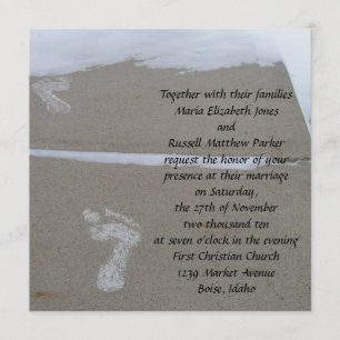 Snowy Footprints Hochzeit Einladung
