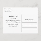 Snowy Forest Birthday Black Einladung Postcard (Rückseite)