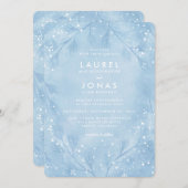 Snowy Forest Blue Winter Wedding Einladungen (Vorne/Hinten)