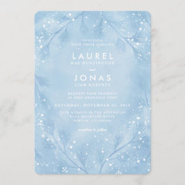 Snowy Forest Blue Winter Wedding Einladungen