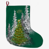  Snowy Forest Christmas Tree Christmas Stockings  Großer Weihnachtsstrumpf (Vorderseite)