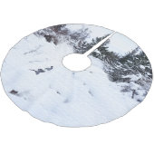 Snowy Forest Christmas Tree Skirt Polyester Weihnachtsbaumdecke (Schrägansicht)