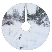Snowy Forest Christmas Tree Skirt Polyester Weihnachtsbaumdecke (Vorderseite)