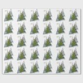 Snowy Forest Christmas Tree wrapping paper Geschenkpapier (Flach)