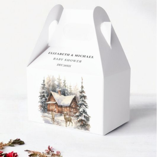 Snowy Forest Deer Baby Es ist kalt draußen Geschenkschachtel