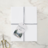 Snowy Forest Frohe Weihnachten Geschenkanhänger (Mit Garn)