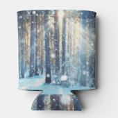 Snowy Forest Frosty Winter Szene Dosenkühler (Rückseite)