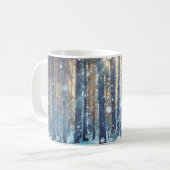Snowy Forest Frosty Winter Szene Kaffeetasse (Vorderseite Links)