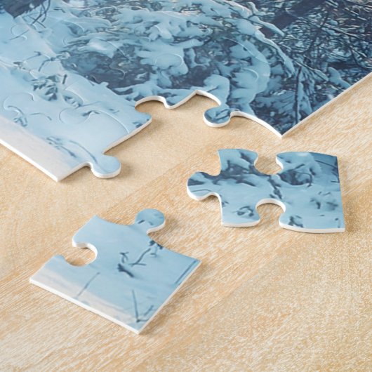 Snowy Forest Frosty Winter Szene Puzzle (Seite)