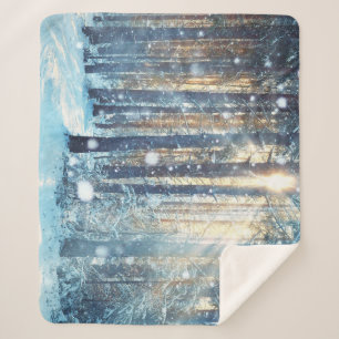Snowy Forest Frosty Winter Szene Sherpadecke
