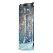 Snowy Forest Frosty Winter Szene Thermosbecher (Nach links gedreht)