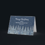 Snowy Forest Grandson und seine Ehefrau Weihnachte Karte<br><div class="desc">Frohe Weihnachten für Enkel und seine Ehefrau-Karte mit einem schneebedeckten Wasserfarbenwald in der Nacht und nachts nachdenklich Vers.</div>