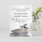 Snowy Forest - Herbst-Winter Hochzeit Einladung (Stehend Vorderseite)