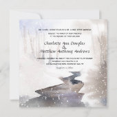 Snowy Forest - Herbst-Winter Hochzeit Einladung (Rückseite)