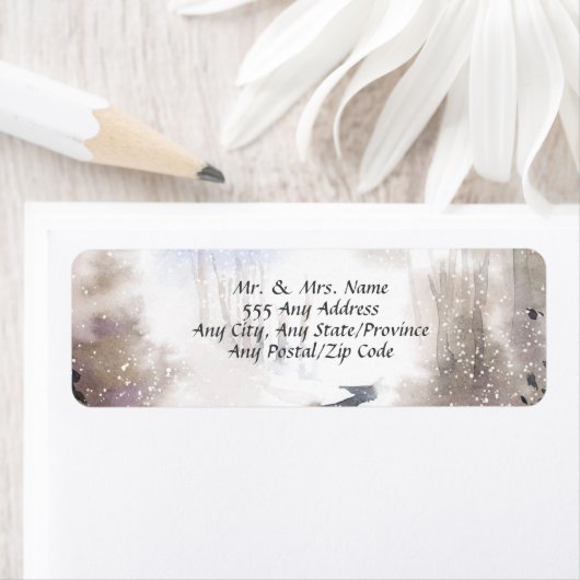 Snowy Forest - Herbst-Winter Hochzeit-Rücksendeadr (Insitu)