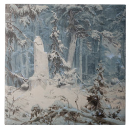 Snowy Forest im Winter (von Andreas Achenbach) Fliese