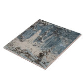 Snowy Forest im Winter (von Andreas Achenbach) Fliese (Seite)