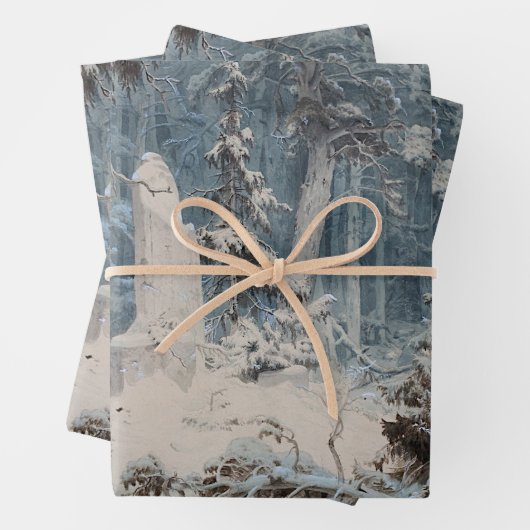 Snowy Forest im Winter (von Andreas Achenbach) Geschenkpapier Set (Beispiel)