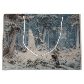 Snowy Forest im Winter (von Andreas Achenbach) Große Geschenktüte (Vorderseite)