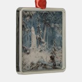 Snowy Forest im Winter (von Andreas Achenbach) Ornament Aus Metall (Rechts)