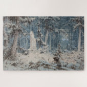 Snowy Forest im Winter (von Andreas Achenbach) Puzzle (Horizontal)