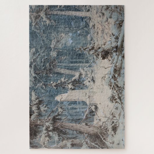 Snowy Forest im Winter (von Andreas Achenbach) Puzzle (Vertikal)