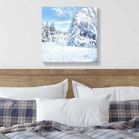 Snowy Forest Leinwanddruck (Insitu (Schlafzimmer))
