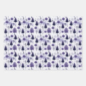 Snowy Forest Lila Weihnachten Geschenkpapier Set (Vorderseite 2)