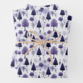 Snowy Forest Lila Weihnachten Geschenkpapier Set (Beispiel)