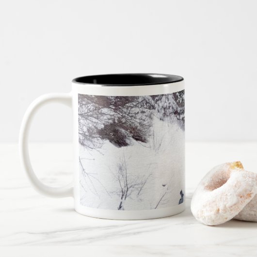 Snowy Forest Mug Zweifarbige Tasse (Mit Donut)
