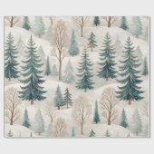 Snowy Forest Pattern – Peaceful Winter Landscape Geschenkpapier (Flach)