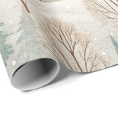 Snowy Forest Pattern – Peaceful Winter Landscape Geschenkpapier (Rolleneckpunkt)