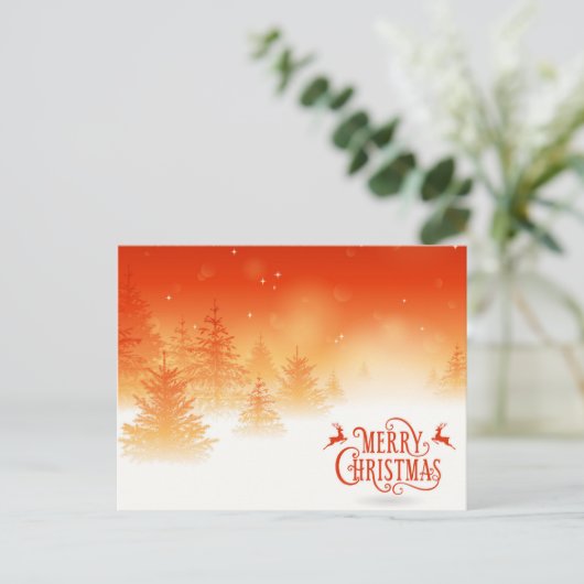 Snowy Forest Postkarte (Stehend Vorderseite)