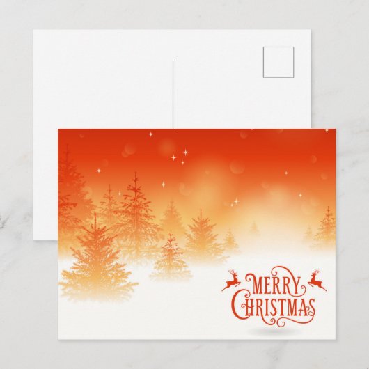 Snowy Forest Postkarte (Vorne/Hinten)