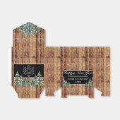 Snowy Forest Rural Happy New Year Logo Snowflake Geschenkschachtel (Ungefaltet)