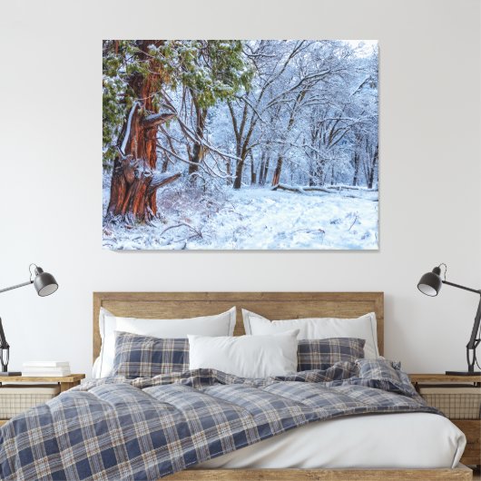 Snowy Forest Scene Leinwanddruck (Insitu (Schlafzimmer))