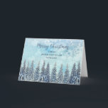 Snowy Forest Son & Son in Law Frohe Weihnachten Karte<br><div class="desc">Frohe Weihnachten für Sohn und Sohn in der Rechtskarte mit einem schneebedeckten Wasserfarbenwald und nachdenklichen Vers.</div>