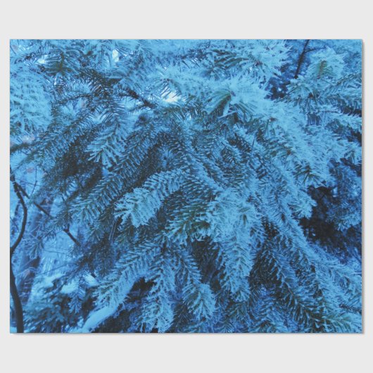 Snowy Forest Spruce Geschenkpapier (Flach)