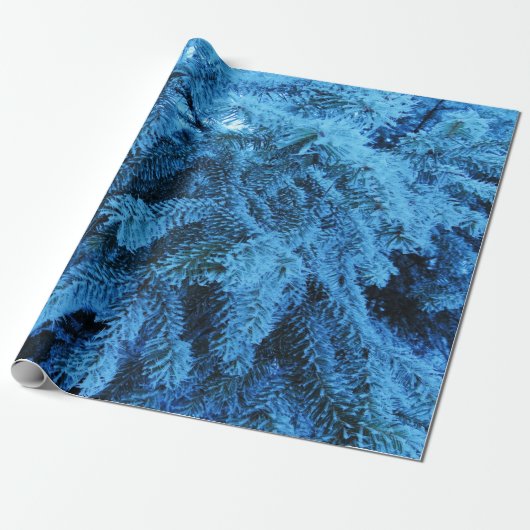 Snowy Forest Spruce Geschenkpapier (Ungerollt)