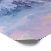 Snowy Forest Sunset - Watercolor Style Art Poster (Ecke)