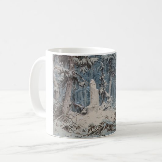 Snowy Forest (von Andreas Achenbach) Kaffeetasse (Vorderseite Links)