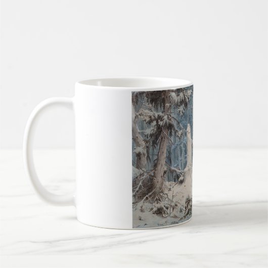 Snowy Forest (von Andreas Achenbach) Kaffeetasse (Links)
