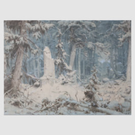 Snowy Forest (von Andreas Achenbach) Seidenpapier