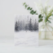 Snowy Forest Watercolor Postkarte (Stehend Vorderseite)