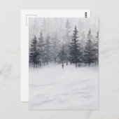 Snowy Forest Watercolor Postkarte (Vorne/Hinten)