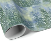 Snowy Forest Watercolor Scene Geschenkpapier (Rolleneckpunkt)
