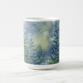 Snowy Forest Watercolor Scene Kaffeetasse (Mittel)